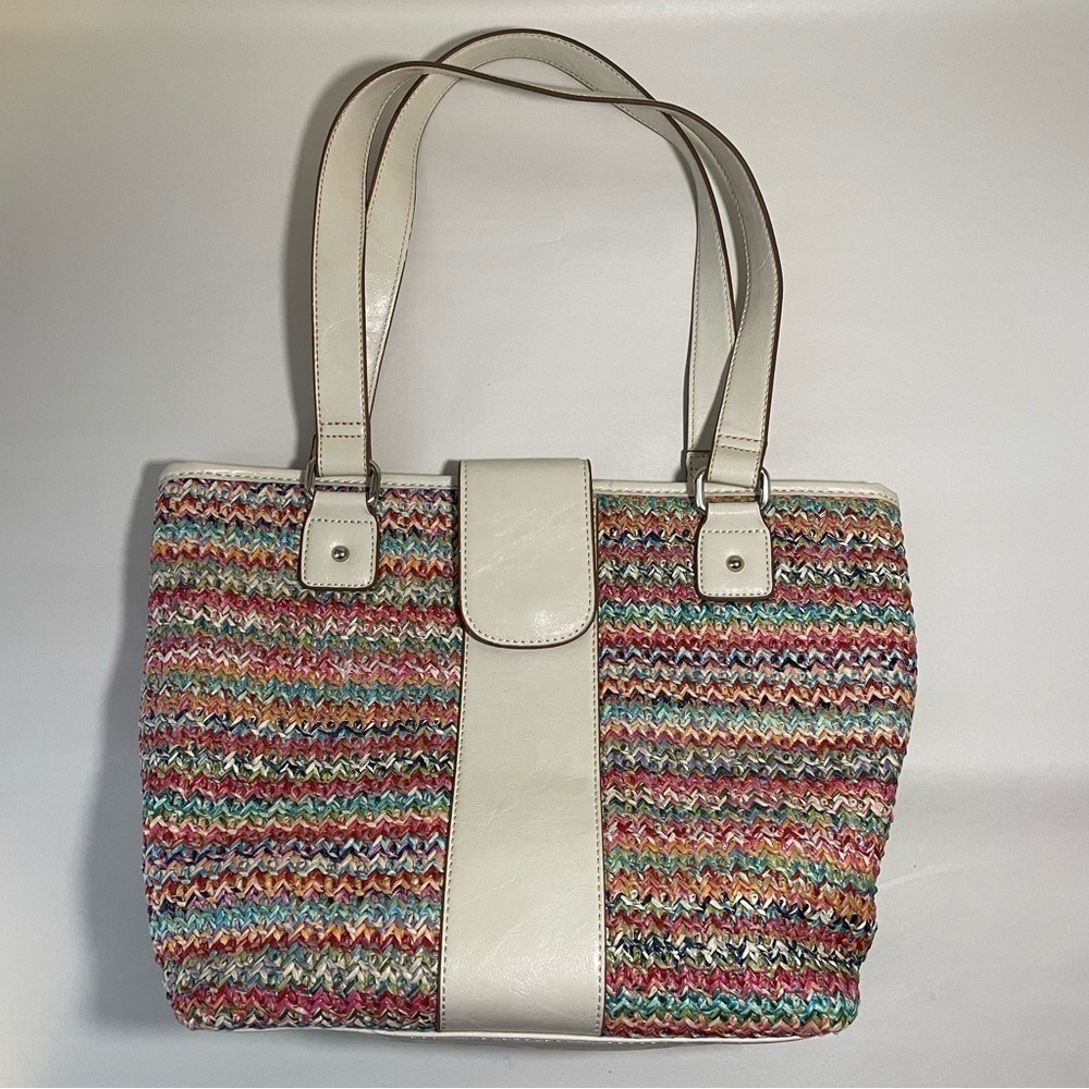 Christopher & Banks Barbiecore Cottagecore Multicolor Woven Style Purse
